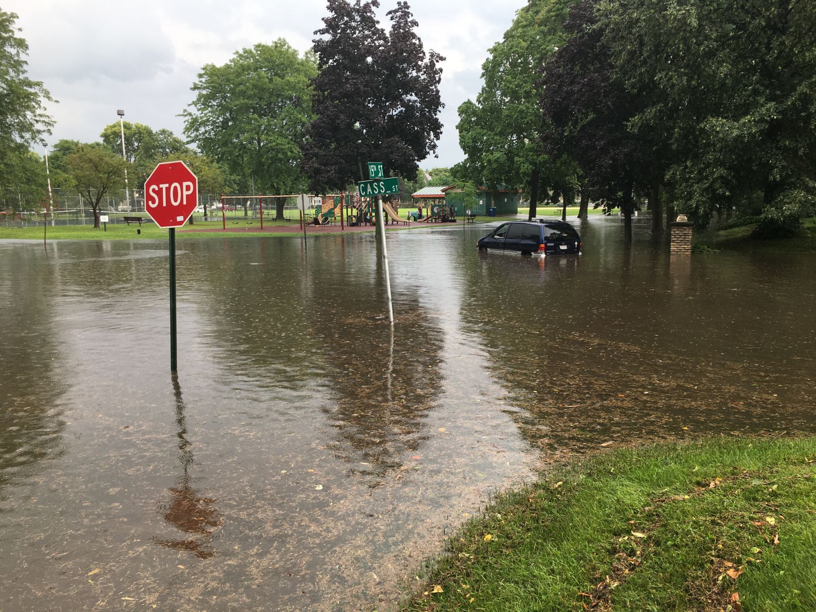 Vehicle stranded .